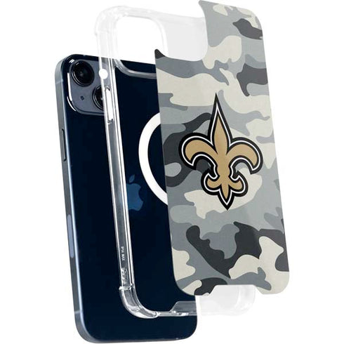 NFL New Orleans Saints Camo iPhone 15 Plus MagSafe Case